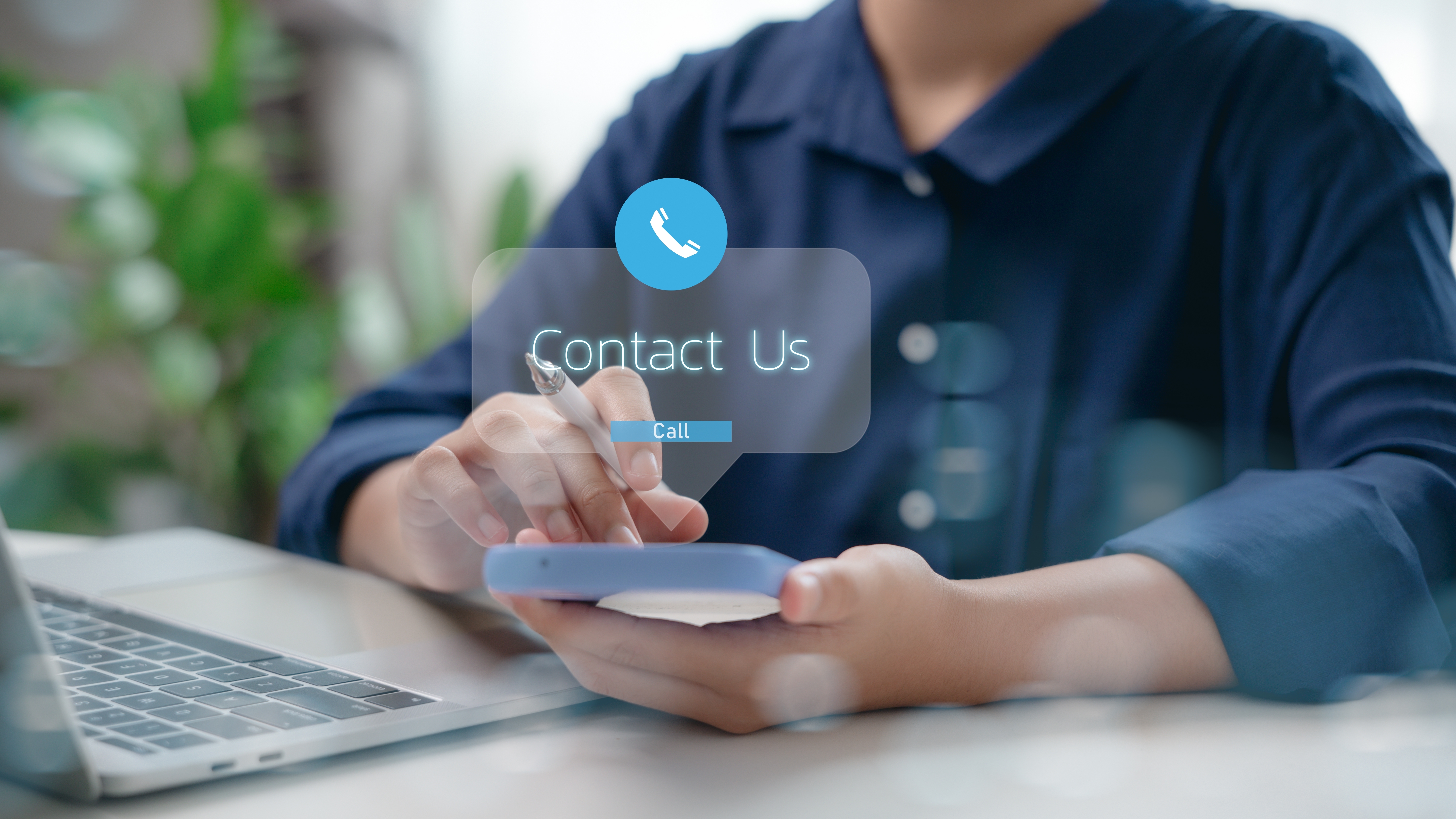 Two people holding hands, customer support